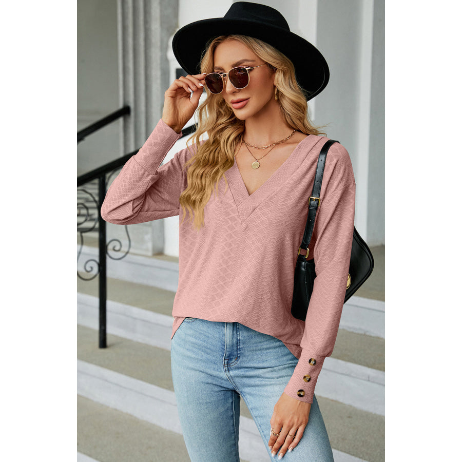 V - Neck Lantern Sleeve T - Shirt Apparel and Accessories
