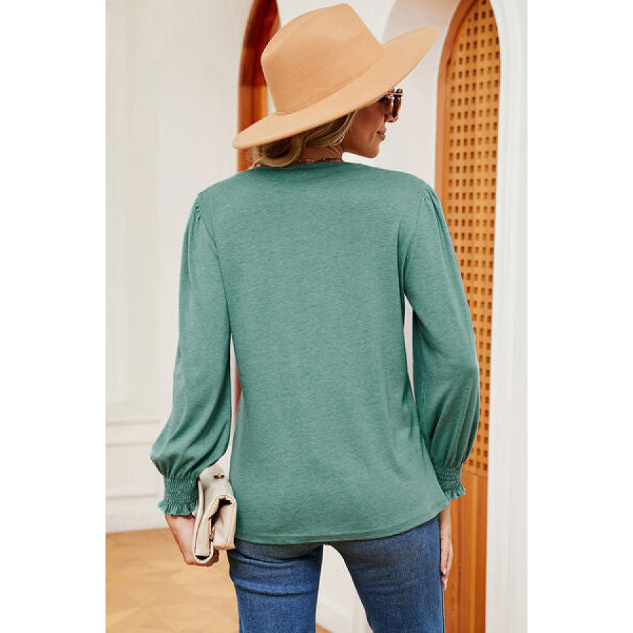 V - Neck Lantern Sleeve T - Shirt Apparel and Accessories