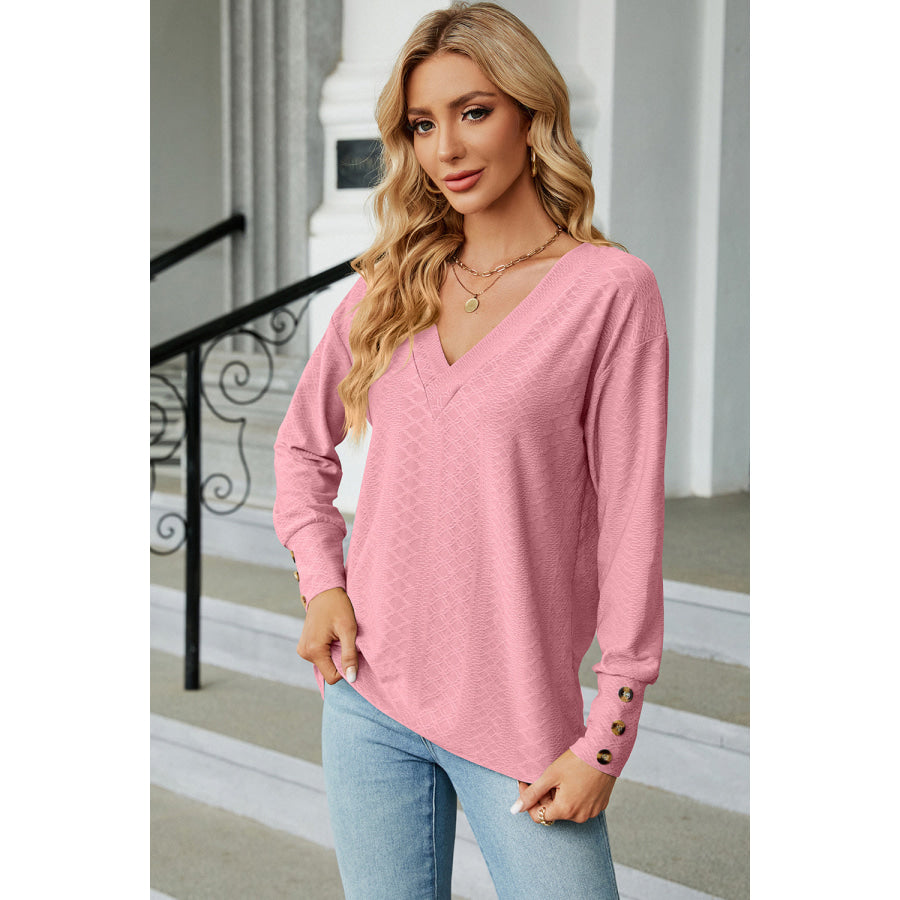 V - Neck Lantern Sleeve T - Shirt Apparel and Accessories