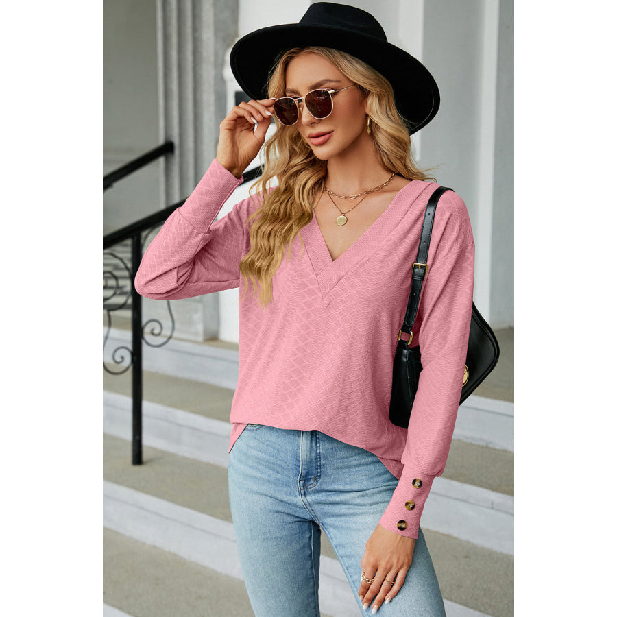 V - Neck Lantern Sleeve T - Shirt Apparel and Accessories