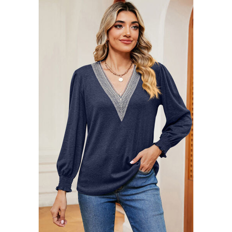 V - Neck Lantern Sleeve T - Shirt Apparel and Accessories
