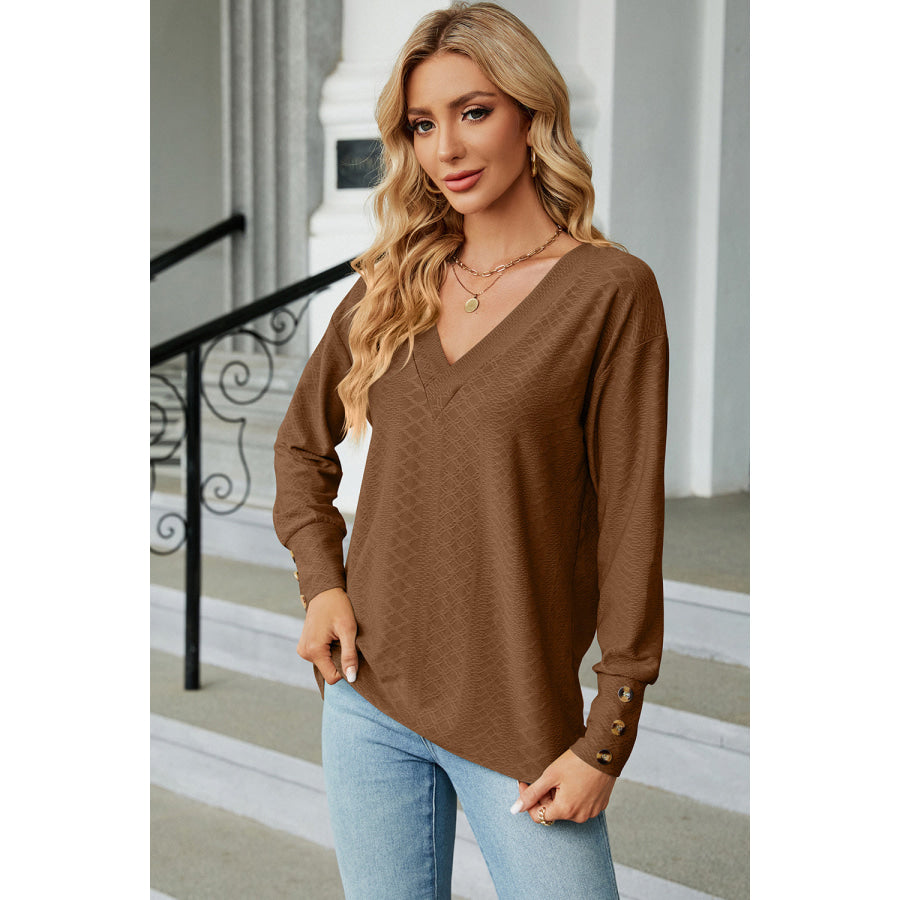 V - Neck Lantern Sleeve T - Shirt Apparel and Accessories