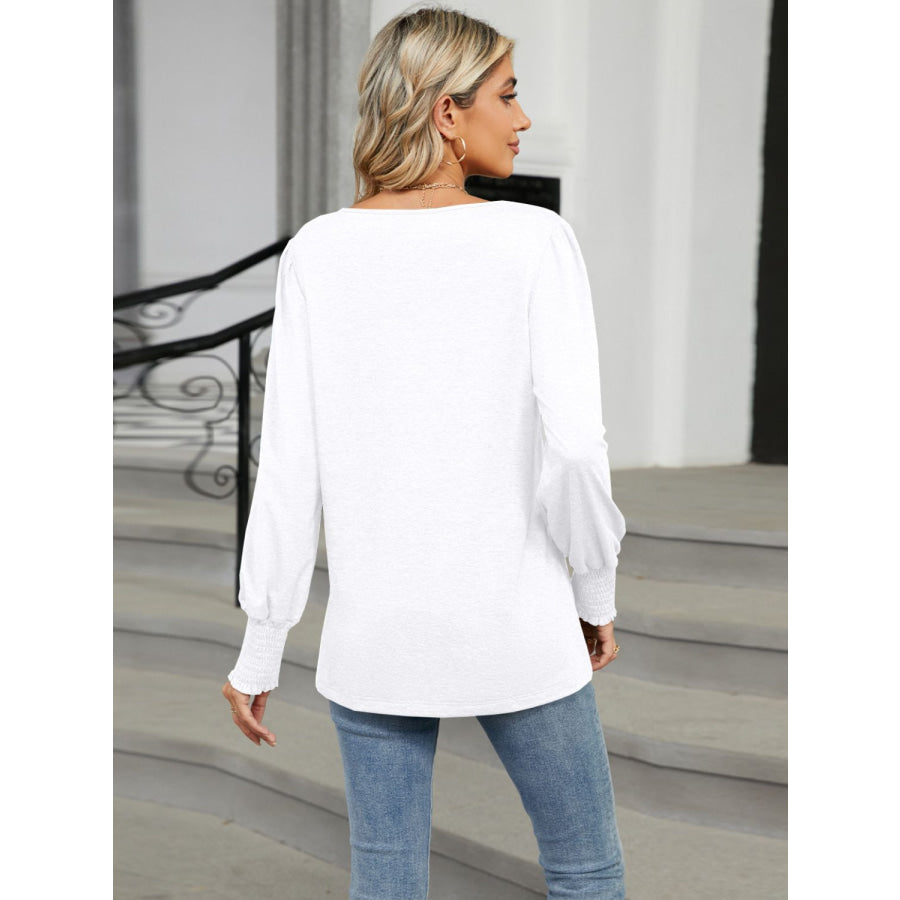 V-Neck Lantern Sleeve T-Shirt Apparel and Accessories