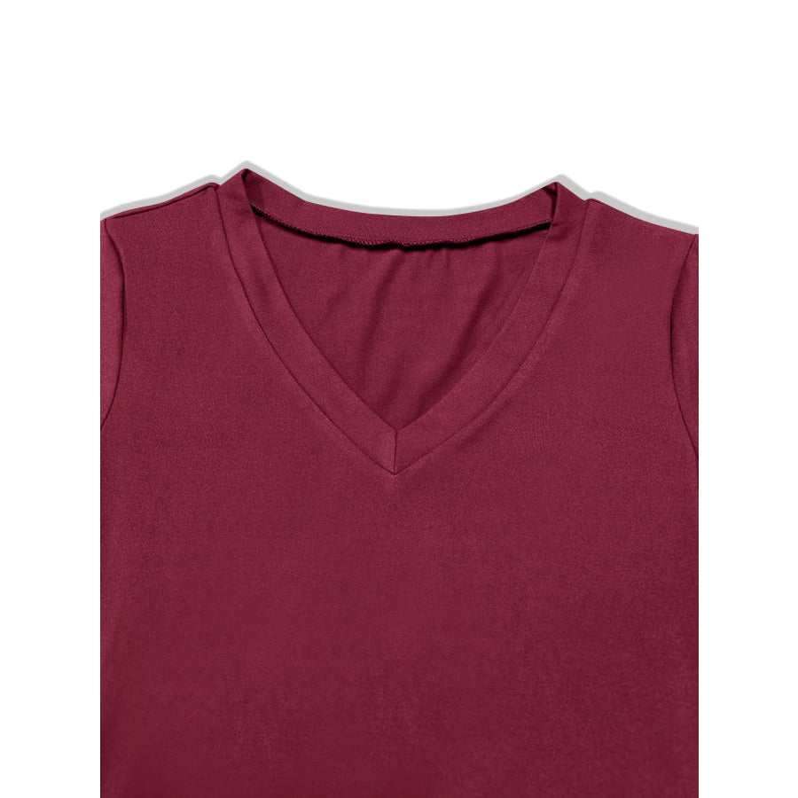 V-Neck Layered Ruffle Mini Dress Apparel and Accessories