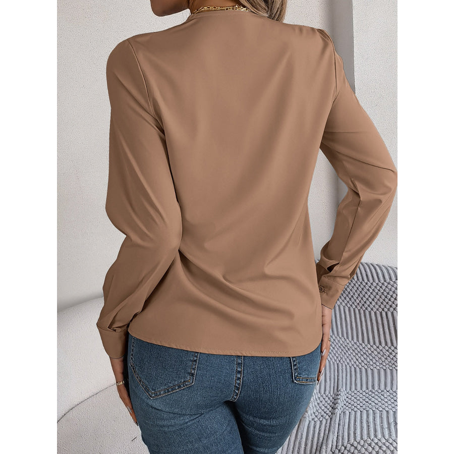 V-Neck Long Sleeve Blouse Apparel and Accessories