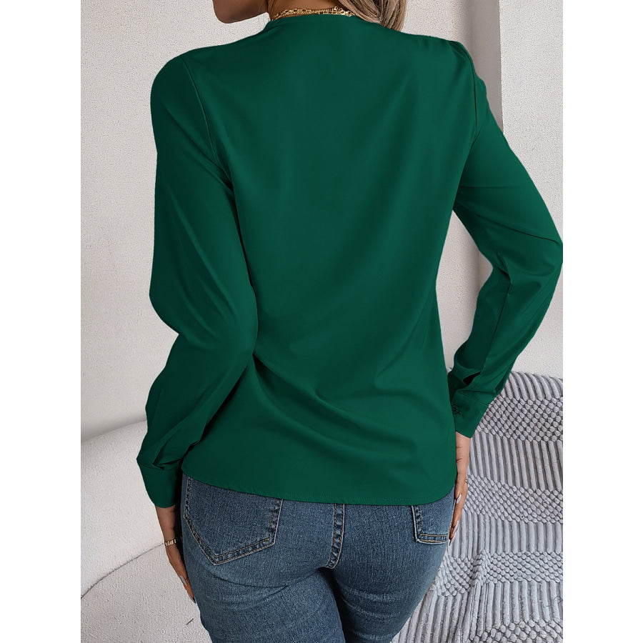 V-Neck Long Sleeve Blouse Apparel and Accessories