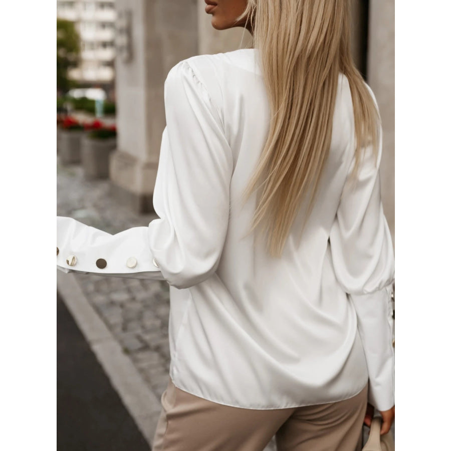 V-Neck Long Sleeve Blouse Apparel and Accessories