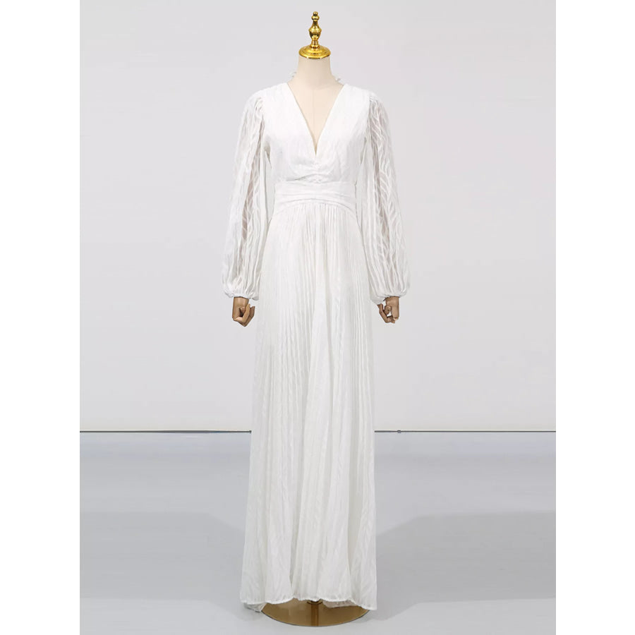V-Neck Long Sleeve Maxi Dress Apparel and Accessories