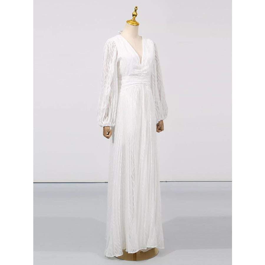 V-Neck Long Sleeve Maxi Dress Apparel and Accessories