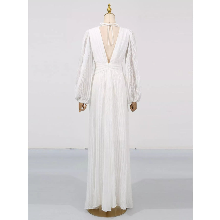 V-Neck Long Sleeve Maxi Dress Apparel and Accessories