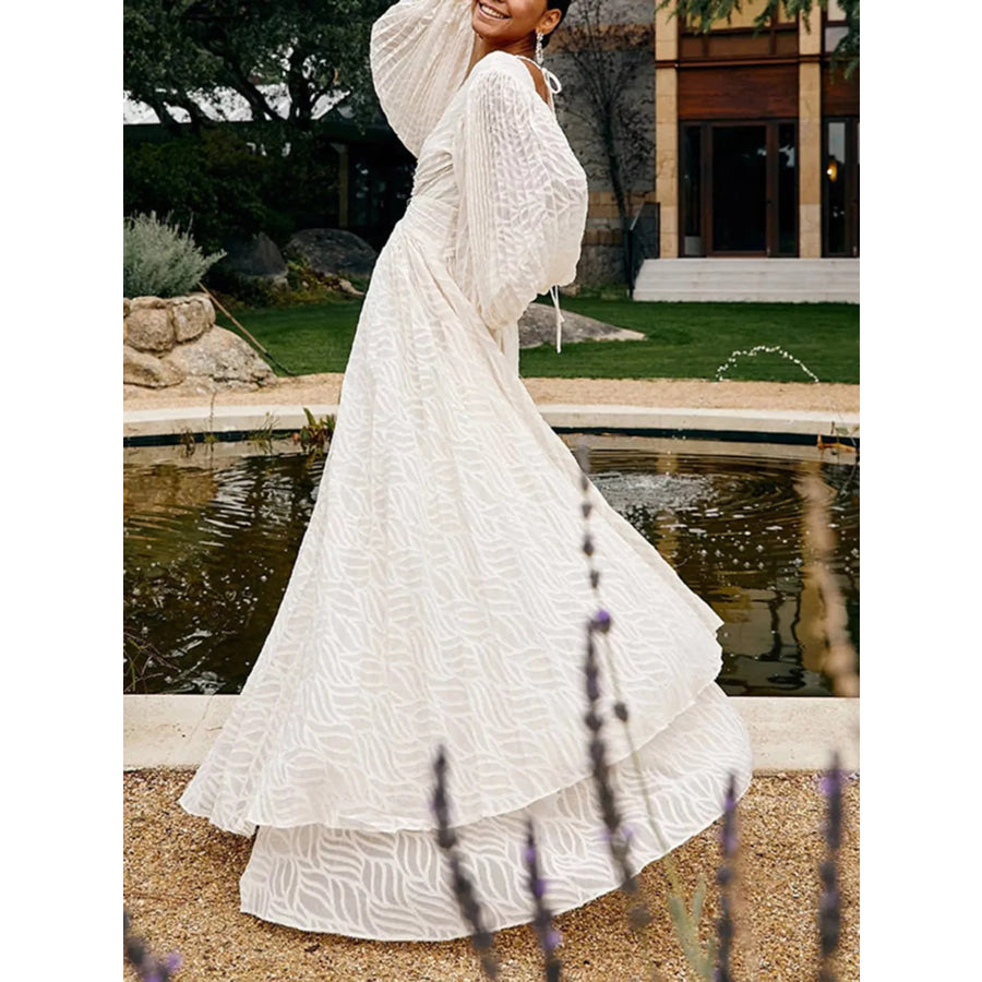 V-Neck Long Sleeve Maxi Dress Apparel and Accessories