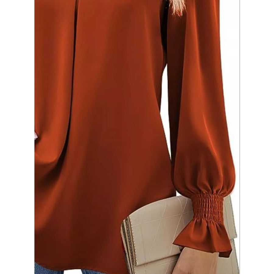 V-Neck Long Sleeve Ruffle Cuff Blouse Apparel and Accessories