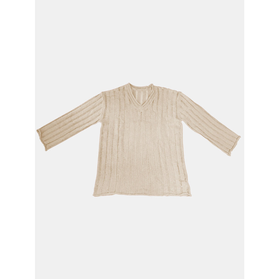 V-Neck Long Sleeve Sweater Apparel and Accessories