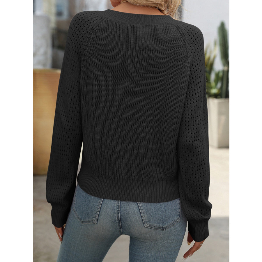 V-Neck Long Sleeve Sweater Apparel and Accessories