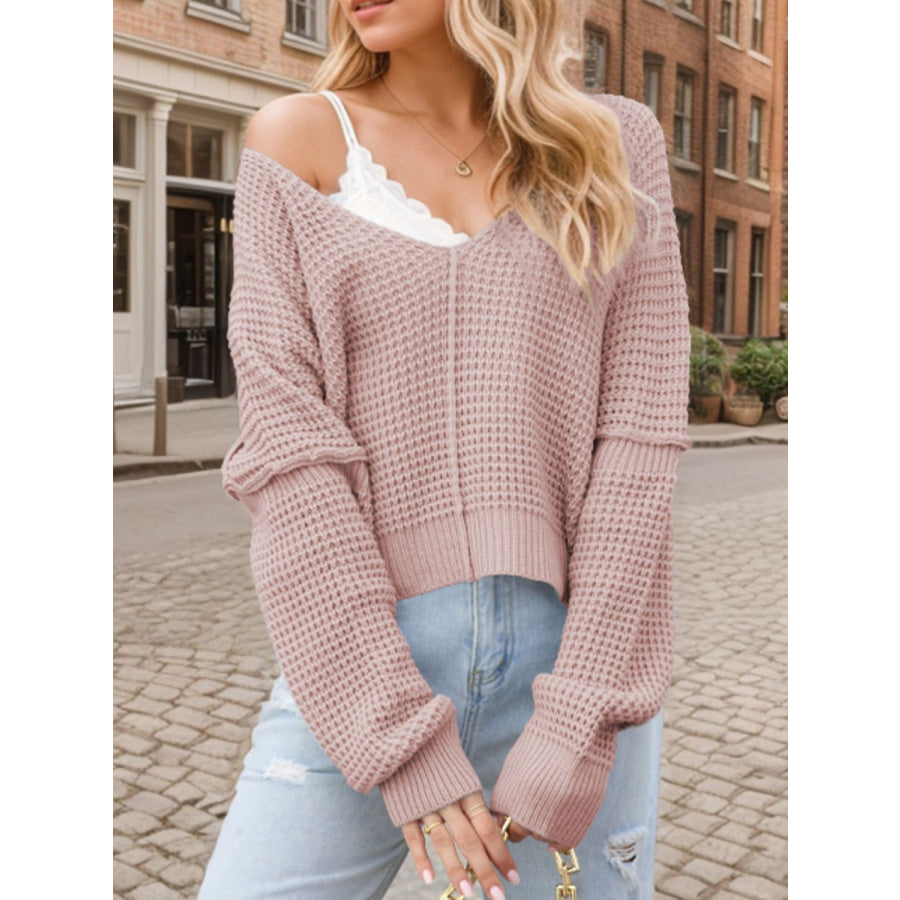 V-Neck Long Sleeve Sweater Apparel and Accessories