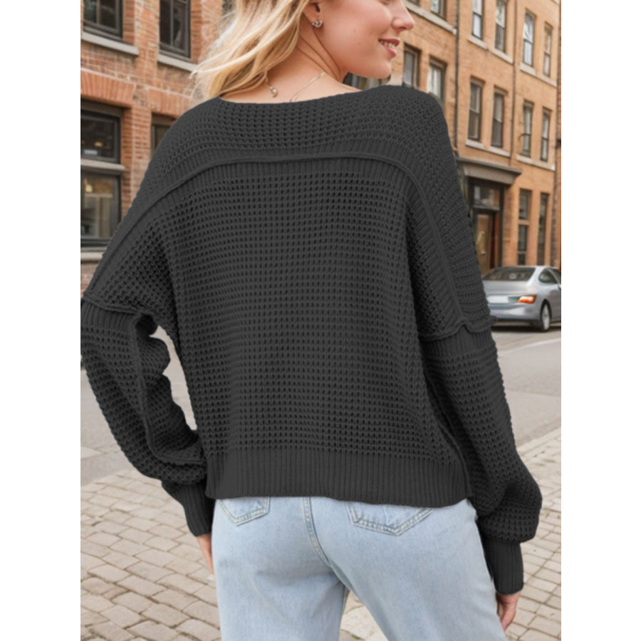 V-Neck Long Sleeve Sweater Apparel and Accessories