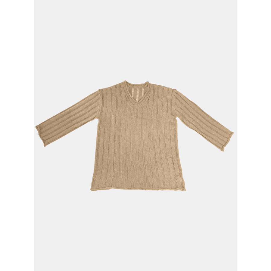 V-Neck Long Sleeve Sweater Apparel and Accessories