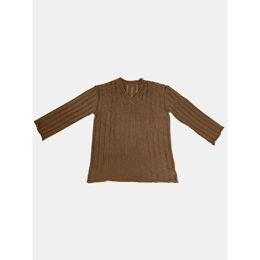 V-Neck Long Sleeve Sweater Apparel and Accessories