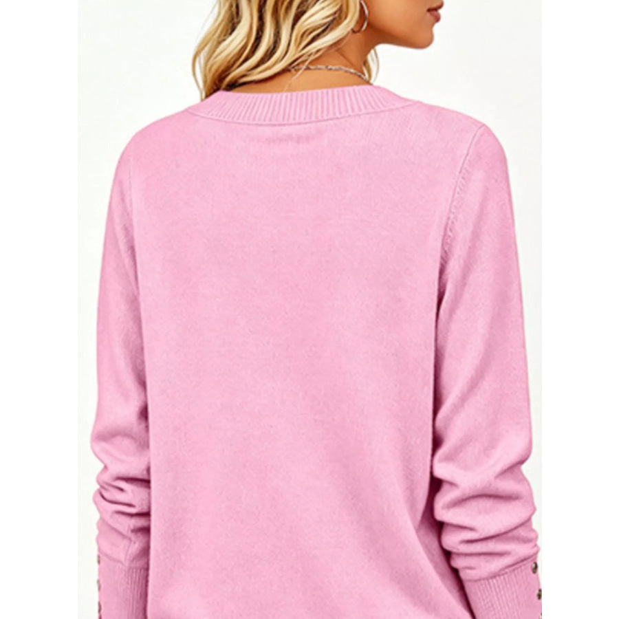 V-Neck Long Sleeve Sweater w Apparel and Accessories