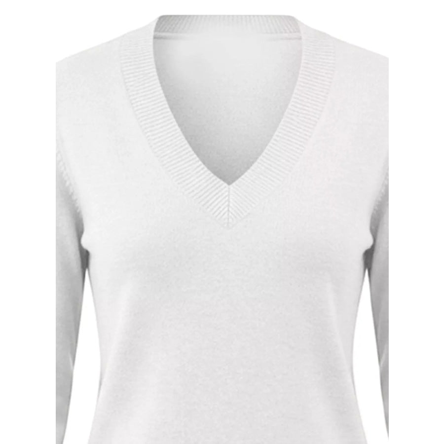 V-Neck Long Sleeve Sweater w Apparel and Accessories