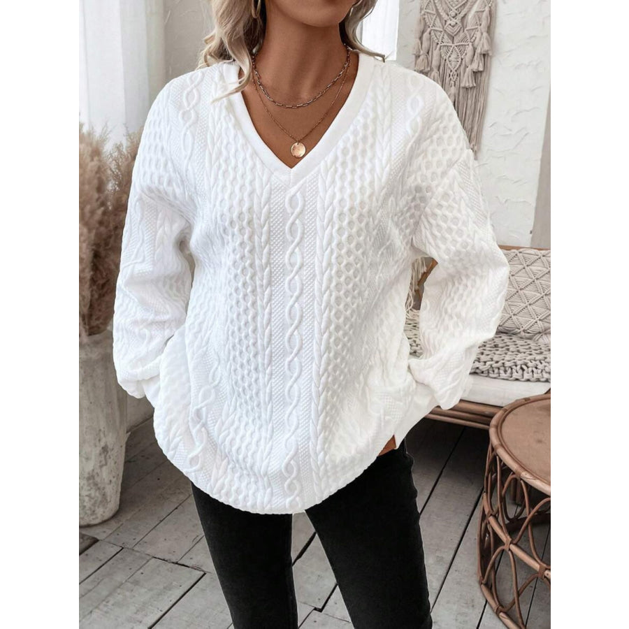 V-Neck Long Sleeve Sweatshirt Apparel and Accessories