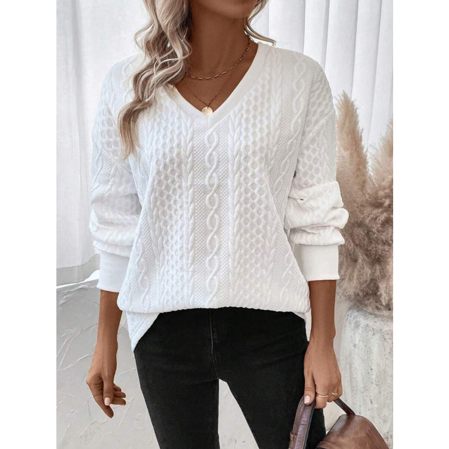 V-Neck Long Sleeve Sweatshirt Apparel and Accessories