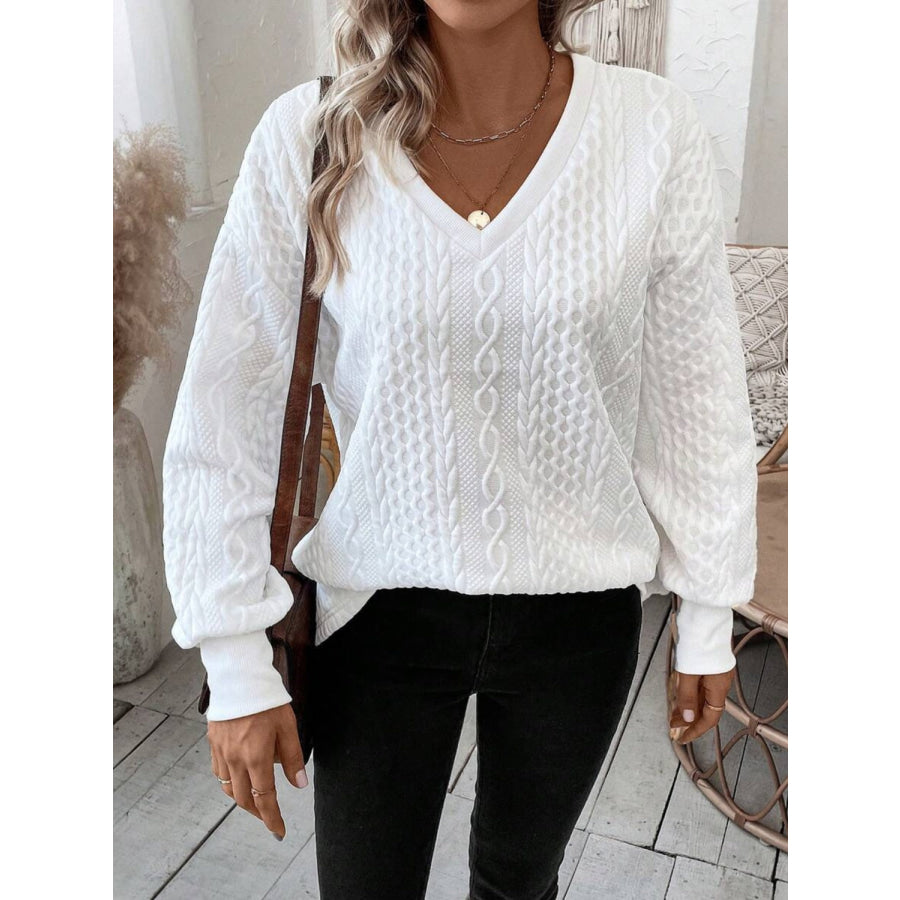 V-Neck Long Sleeve Sweatshirt Apparel and Accessories