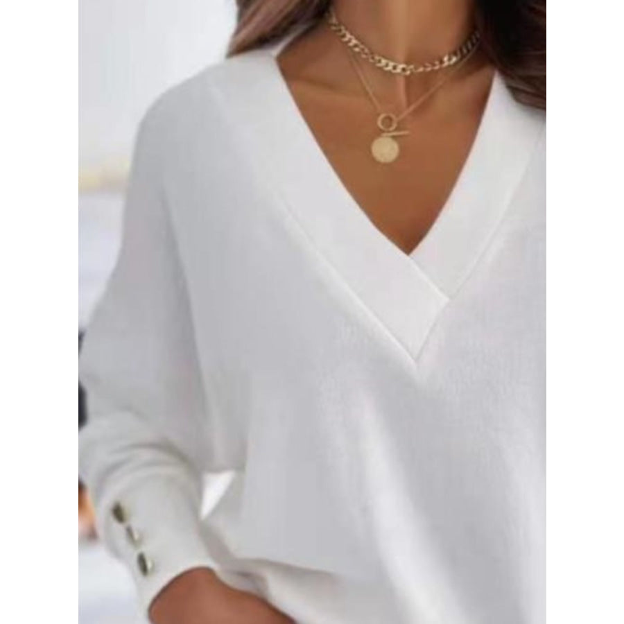 V-Neck Long Sleeve Sweatshirt Apparel and Accessories