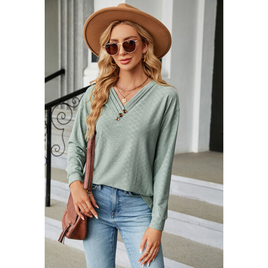 V - Neck Long Sleeve T - Shirt Apparel and Accessories