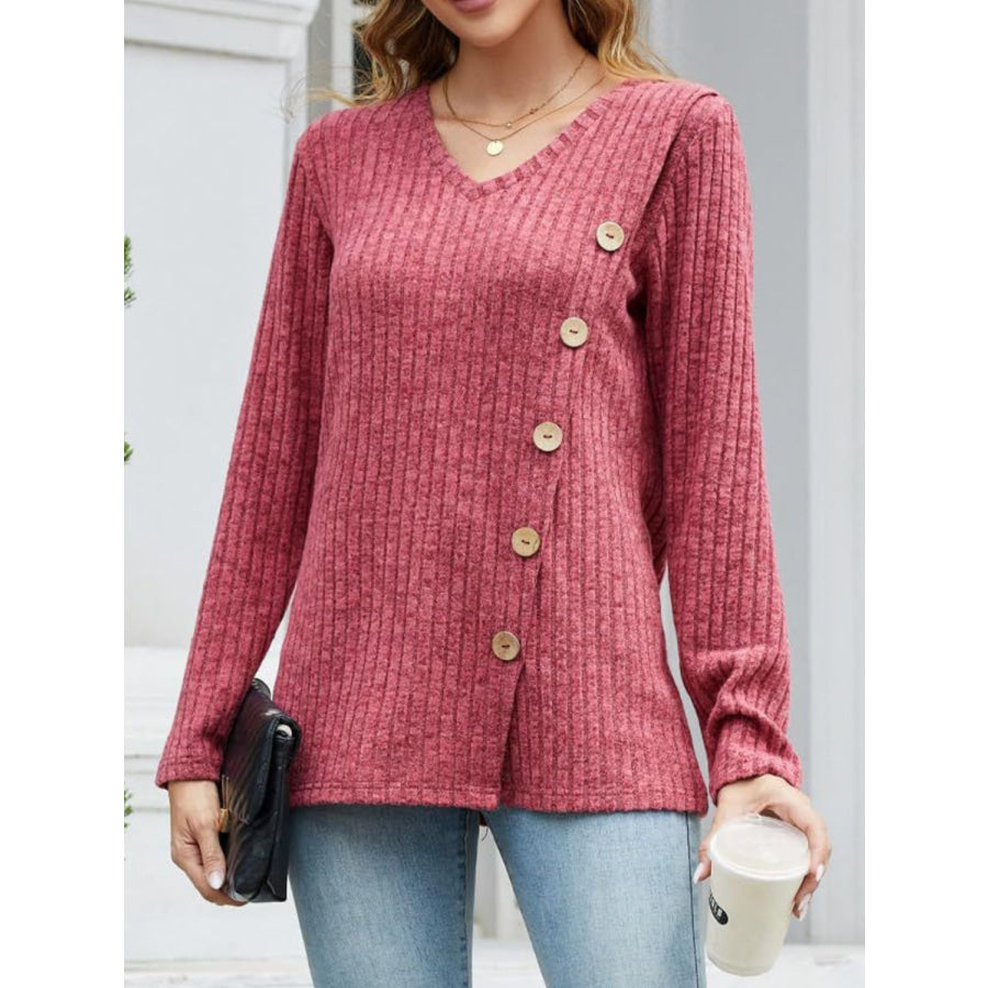 V-Neck Long Sleeve T-Shirt Apparel and Accessories