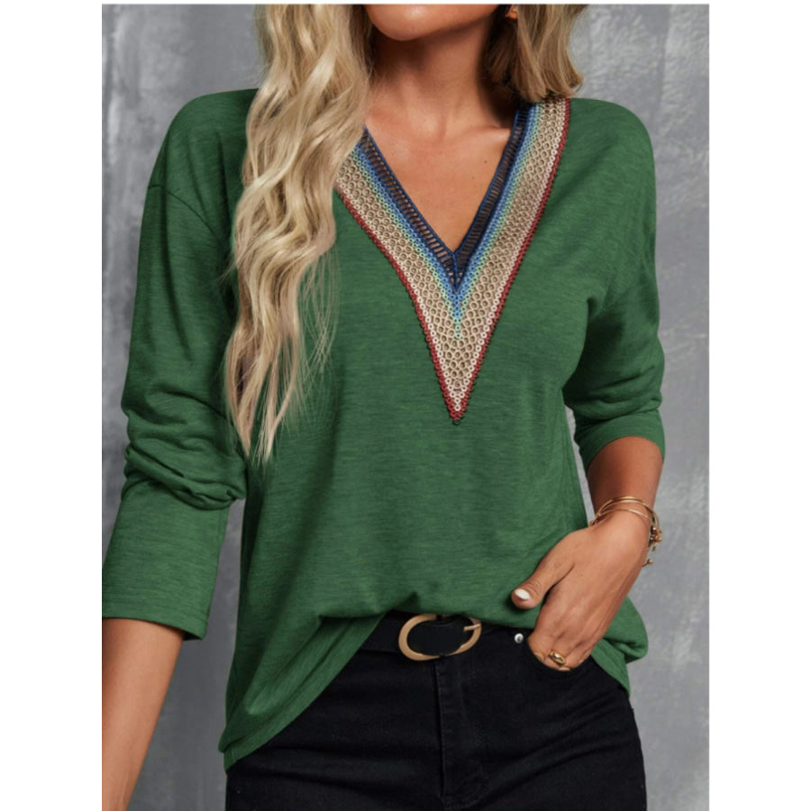 V-Neck Long Sleeve T-Shirt Apparel and Accessories