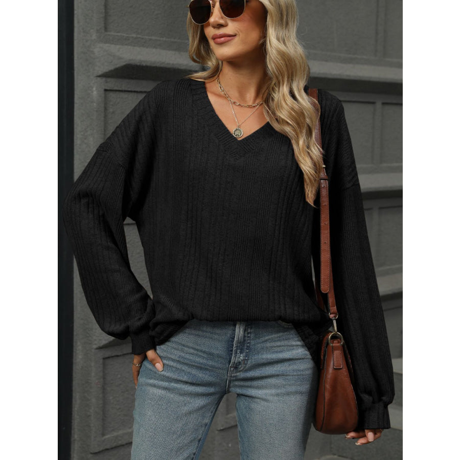 V-Neck Long Sleeve T-Shirt Apparel and Accessories