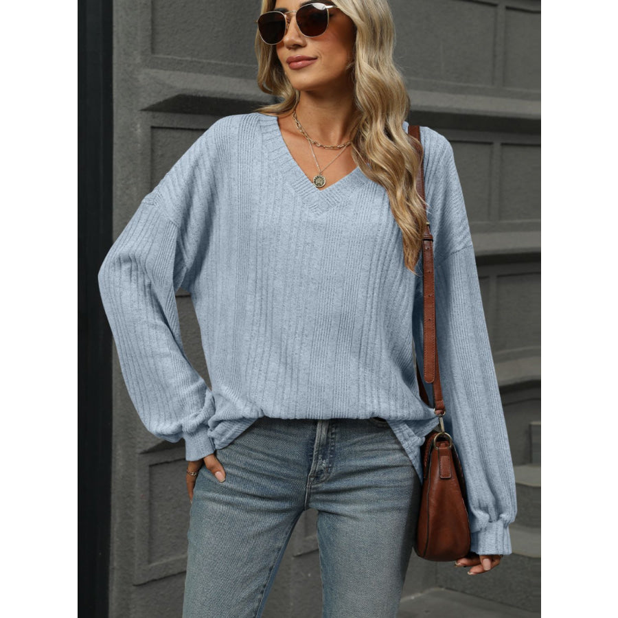 V-Neck Long Sleeve T-Shirt Apparel and Accessories