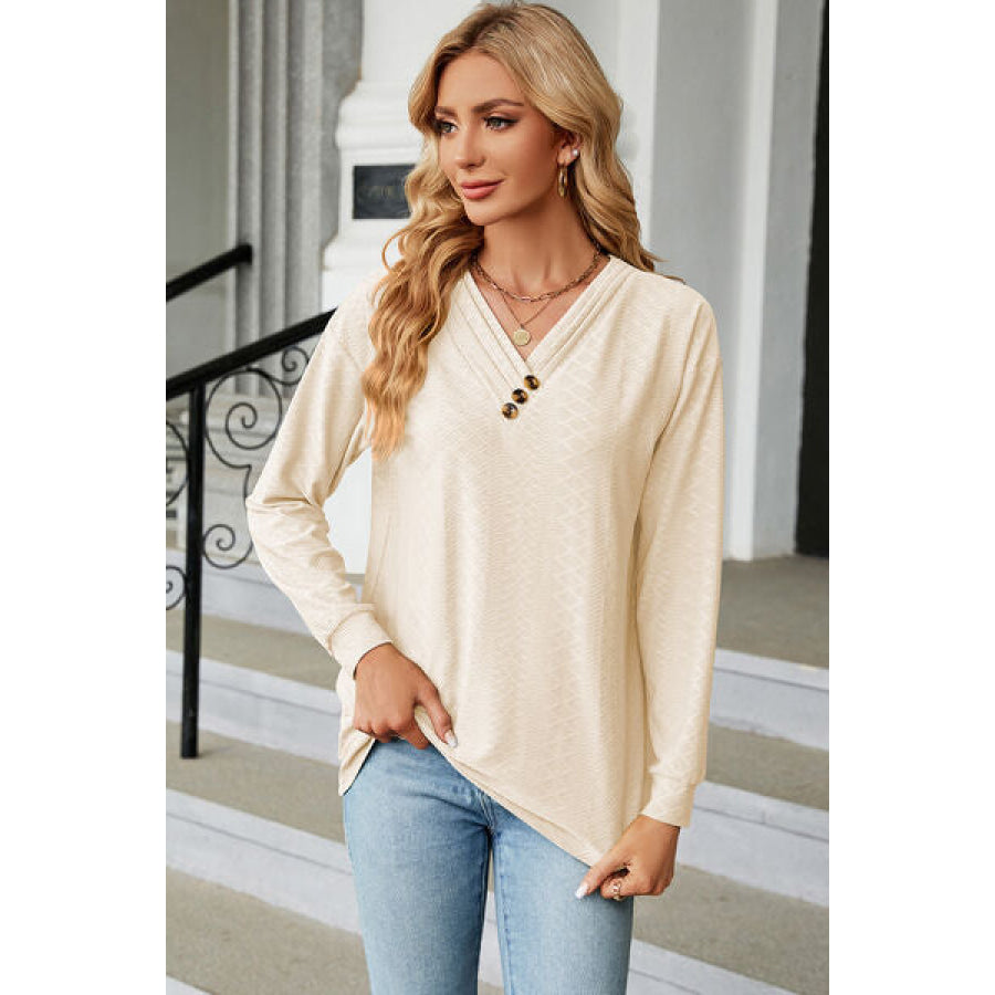 V - Neck Long Sleeve T - Shirt Apparel and Accessories