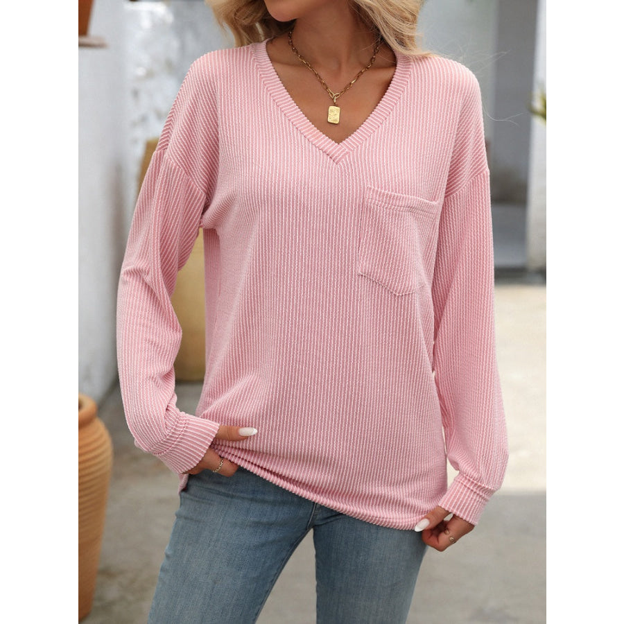 V-Neck Long Sleeve T-Shirt Apparel and Accessories
