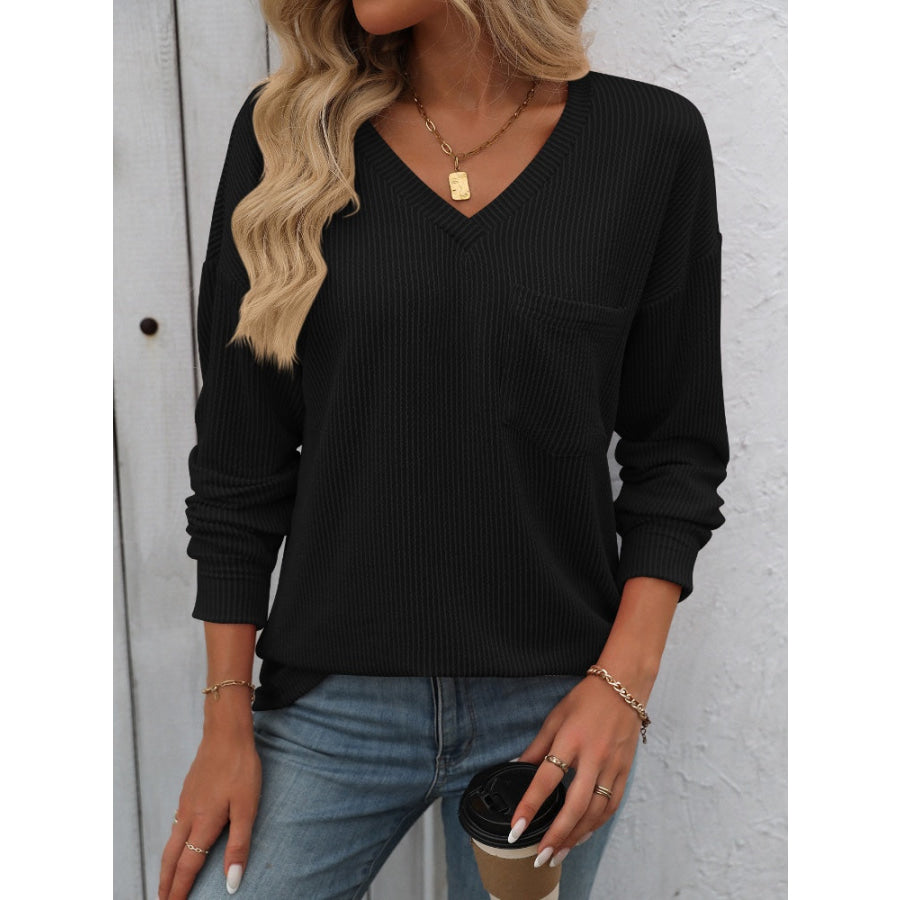 V-Neck Long Sleeve T-Shirt Apparel and Accessories