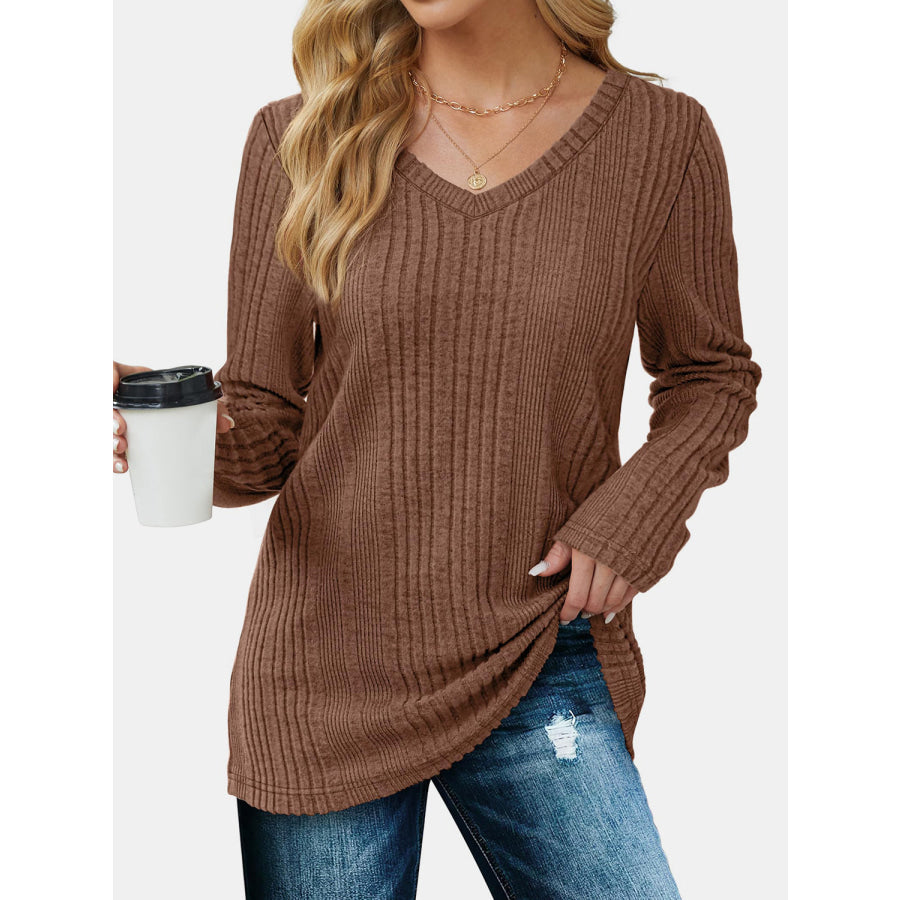 V-Neck Long Sleeve T-Shirt Apparel and Accessories