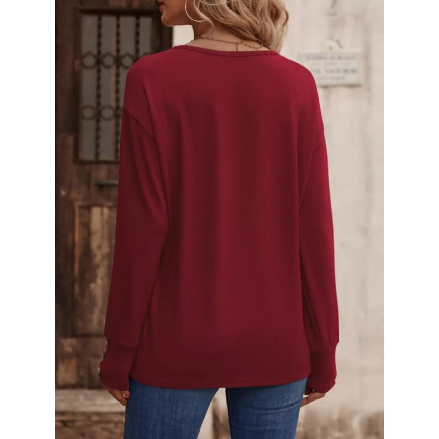V-Neck Long Sleeve T-Shirt Apparel and Accessories