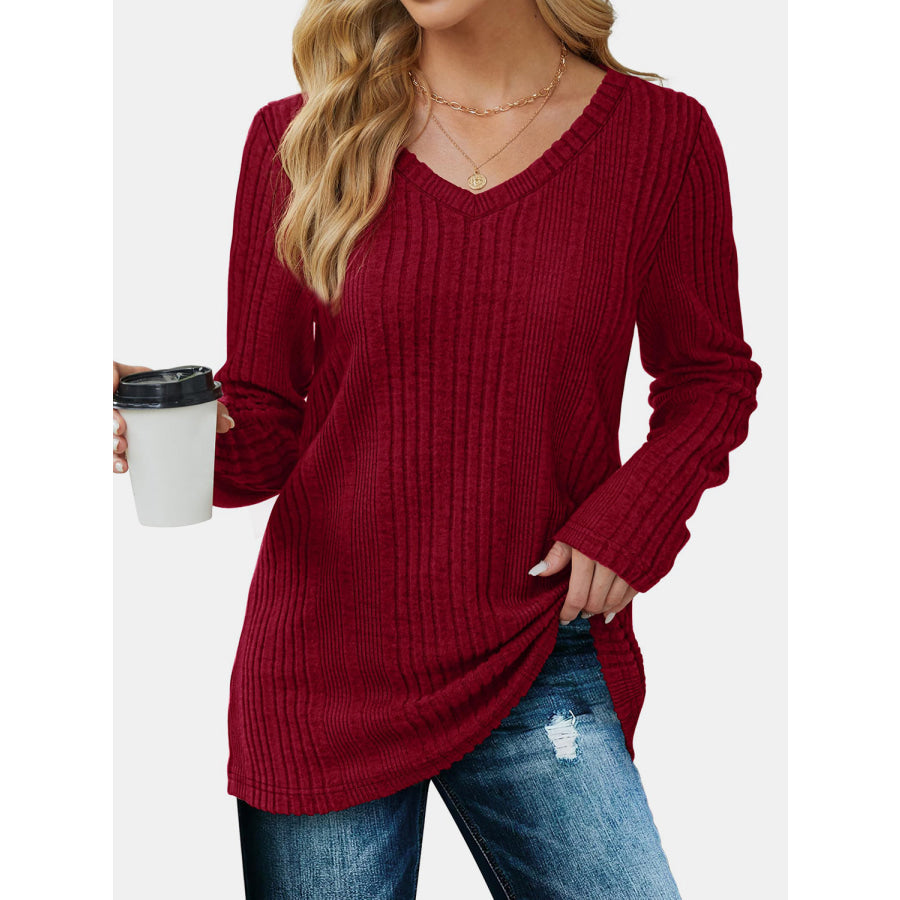 V-Neck Long Sleeve T-Shirt Apparel and Accessories