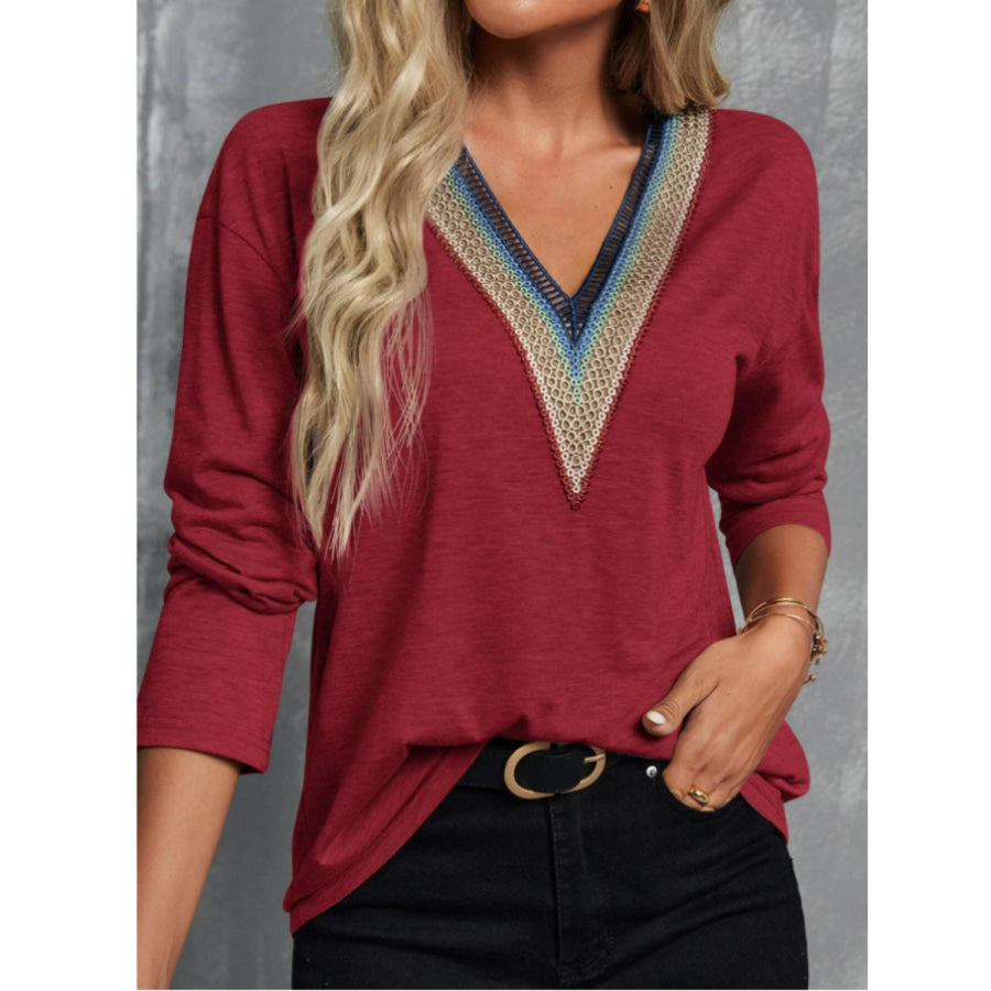 V-Neck Long Sleeve T-Shirt Apparel and Accessories