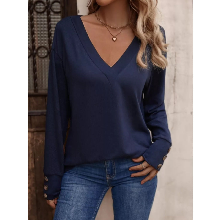 V-Neck Long Sleeve T-Shirt Apparel and Accessories