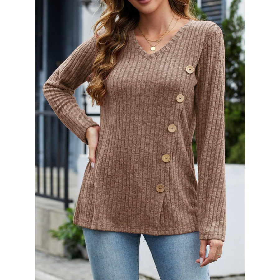 V-Neck Long Sleeve T-Shirt Apparel and Accessories