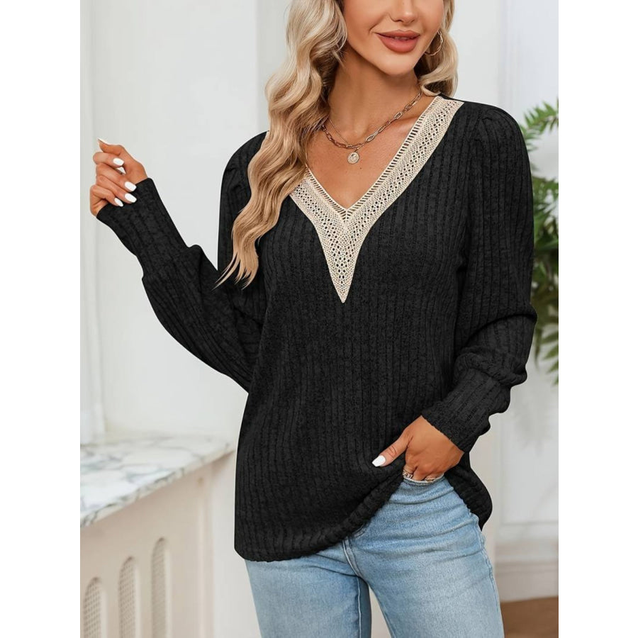 V-Neck Long Sleeve T-Shirt Apparel and Accessories