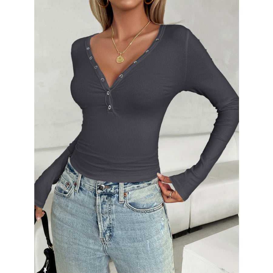 V-Neck Long Sleeve T-Shirt Apparel and Accessories
