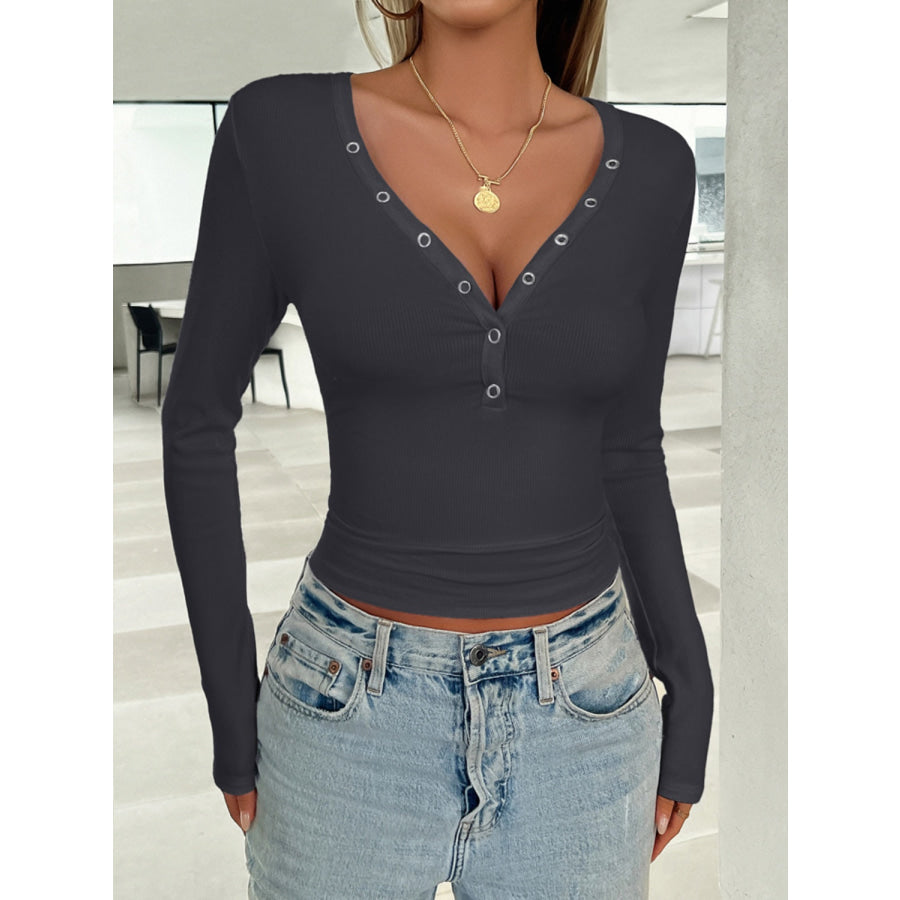 V-Neck Long Sleeve T-Shirt Apparel and Accessories