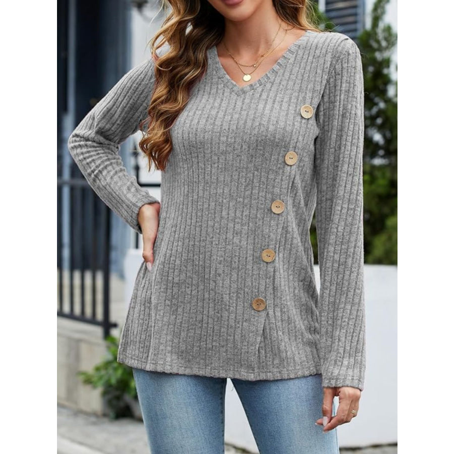 V-Neck Long Sleeve T-Shirt Apparel and Accessories
