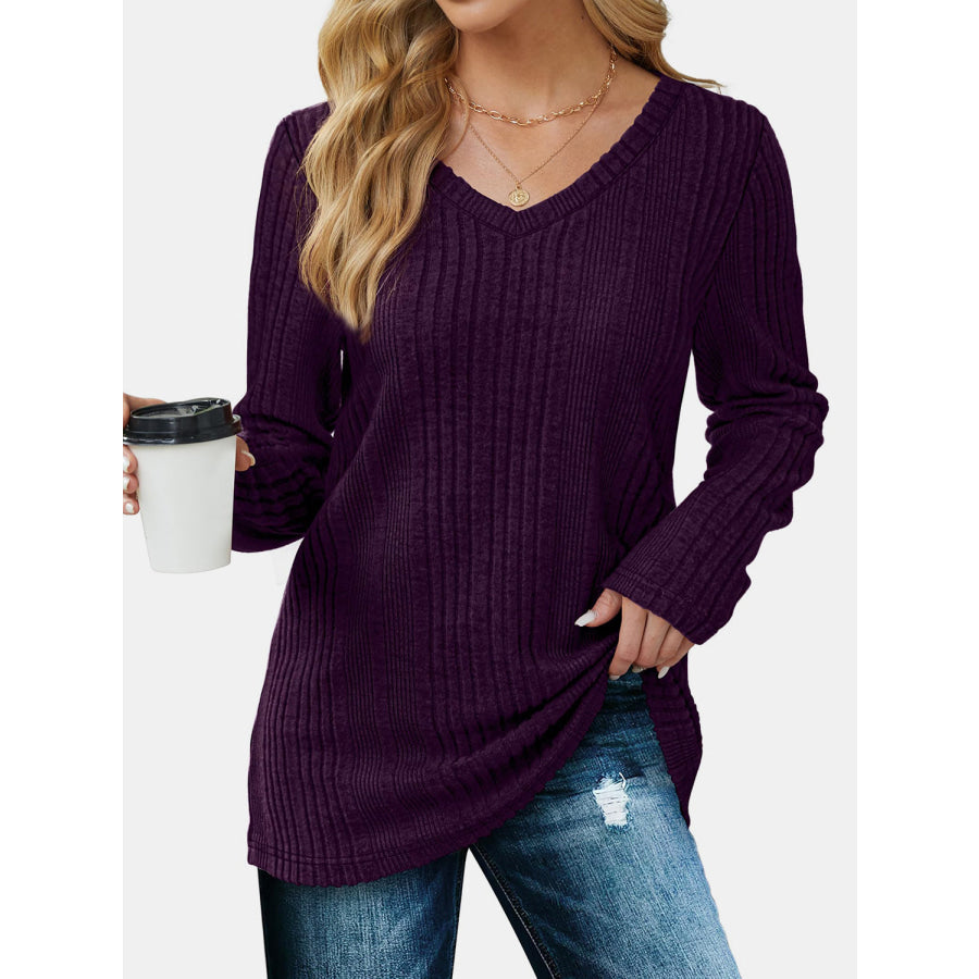 V-Neck Long Sleeve T-Shirt Apparel and Accessories