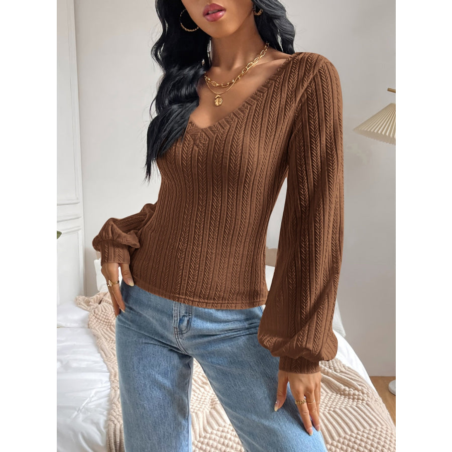 V-Neck Long Sleeve T-Shirt Apparel and Accessories