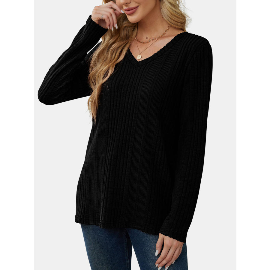 V-Neck Long Sleeve T-Shirt Apparel and Accessories