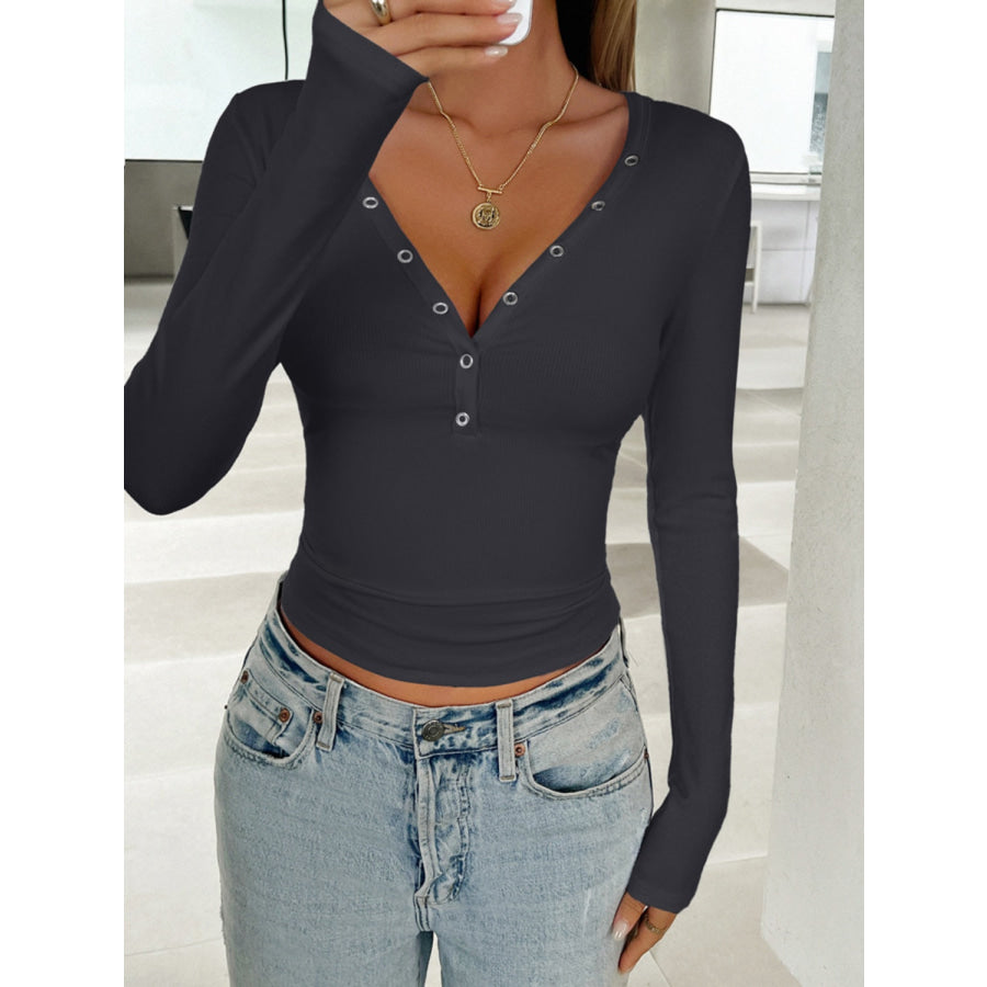 V-Neck Long Sleeve T-Shirt Apparel and Accessories